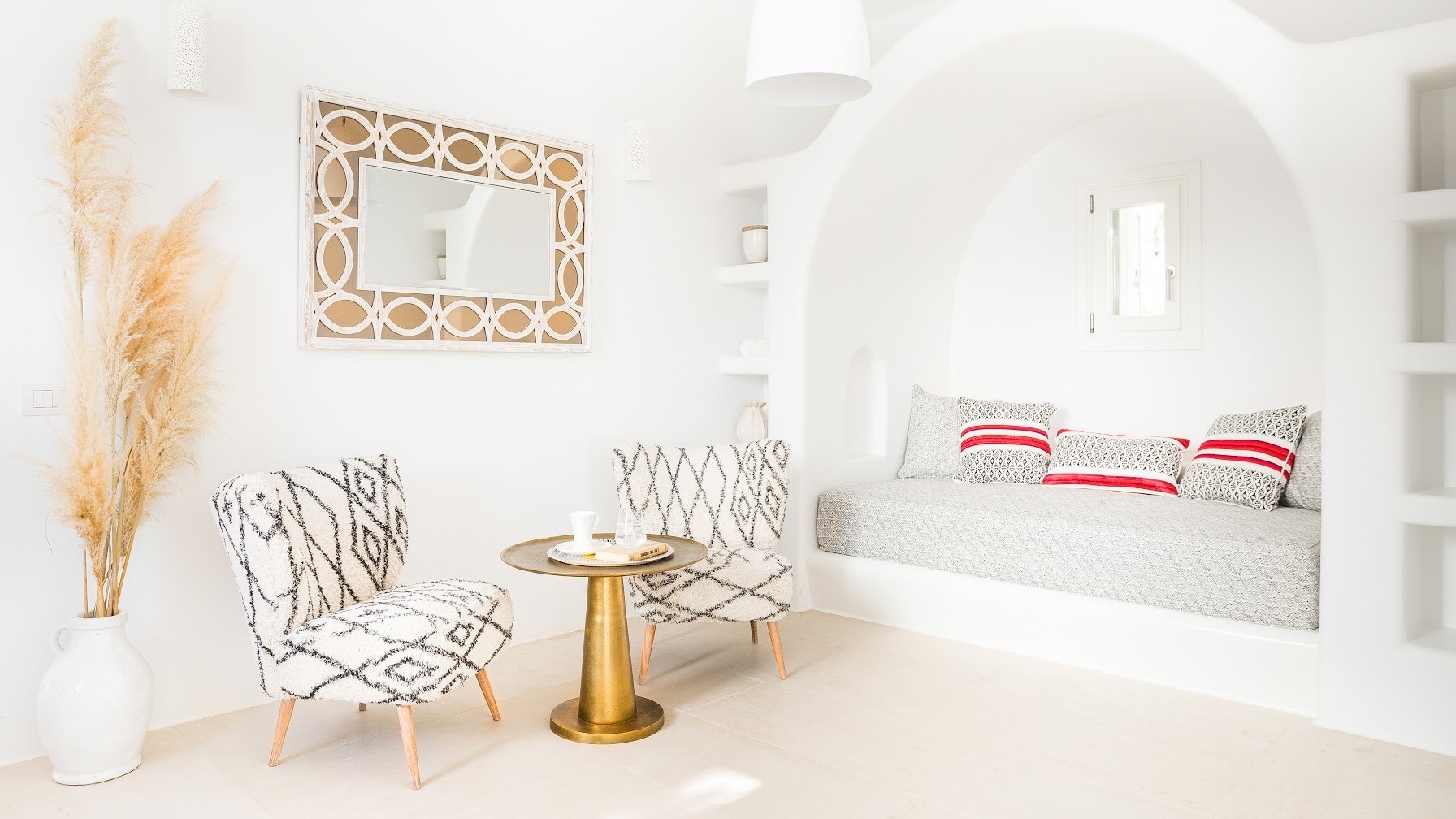 V3.52 boho chic living room in beautiful bedroom paros luxury villa