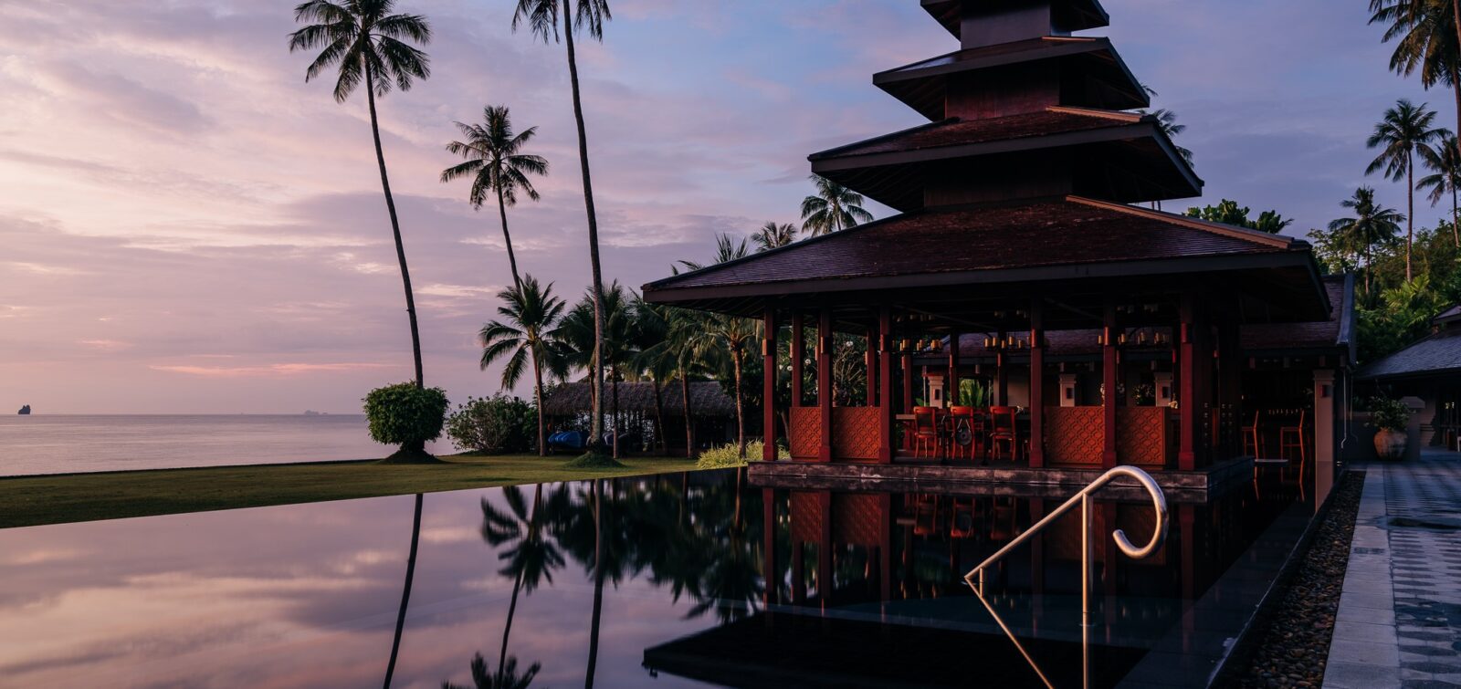 ANI Thailand – Resort – Dining Pavilion & Pool Sunrise